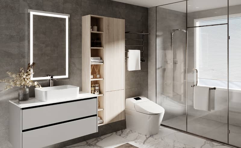 Mirrored Bathroom Vanity with Sink — frame 2