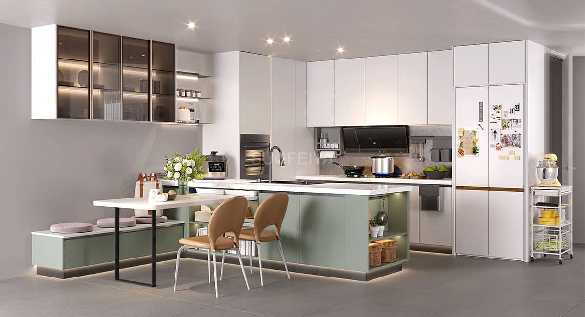 Modern Two Combinations Large Kitchen Cabinet Design — frame 2
