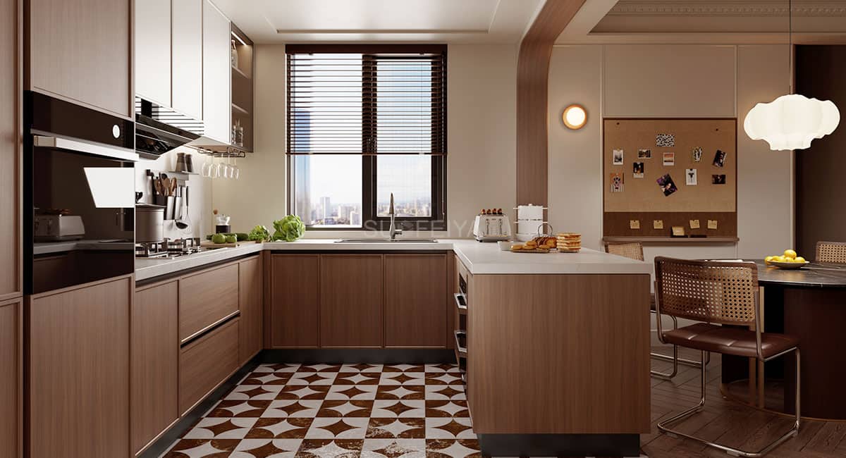 Chinese-style Open U-shaped Kitchen Cabinet — frame 2