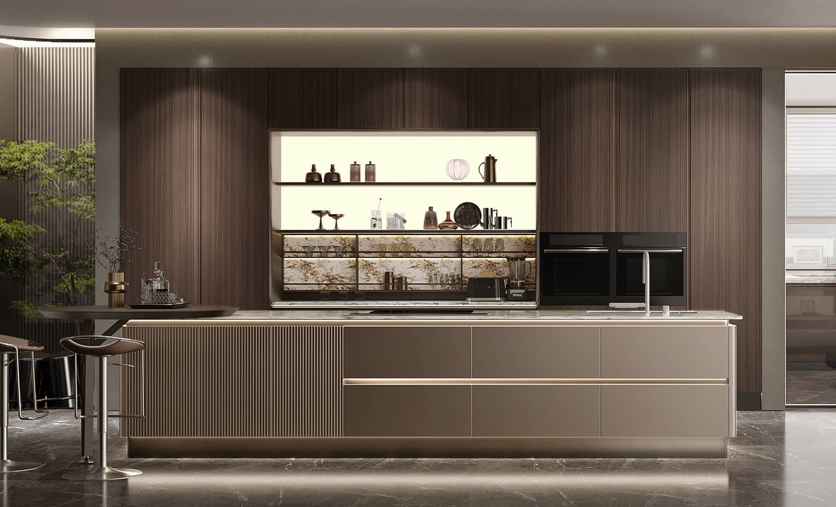 Modern Two Combinations Large Kitchen Cabinet Design — frame 10