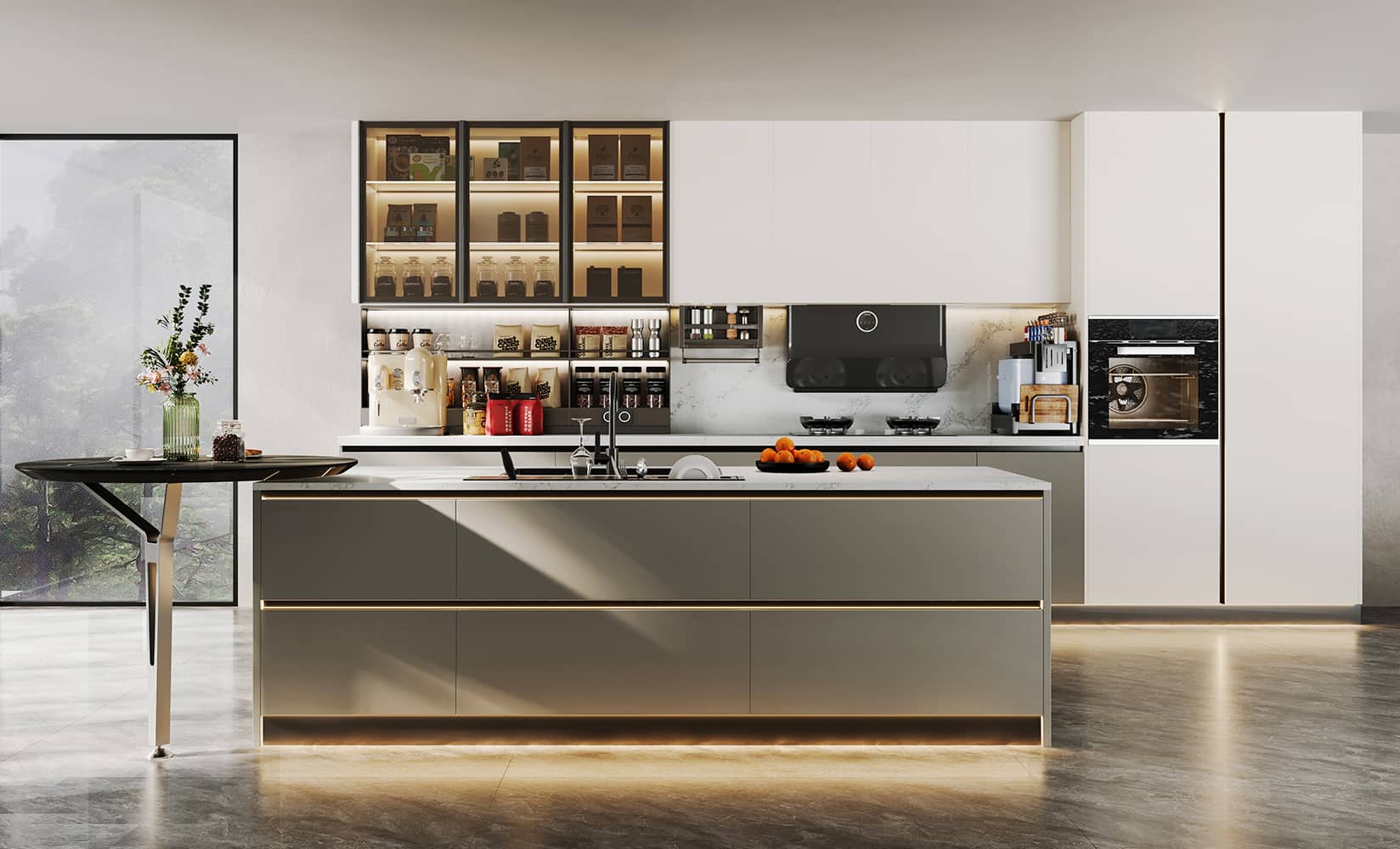 Modern Two Combinations Large Kitchen Cabinet Design — frame 11