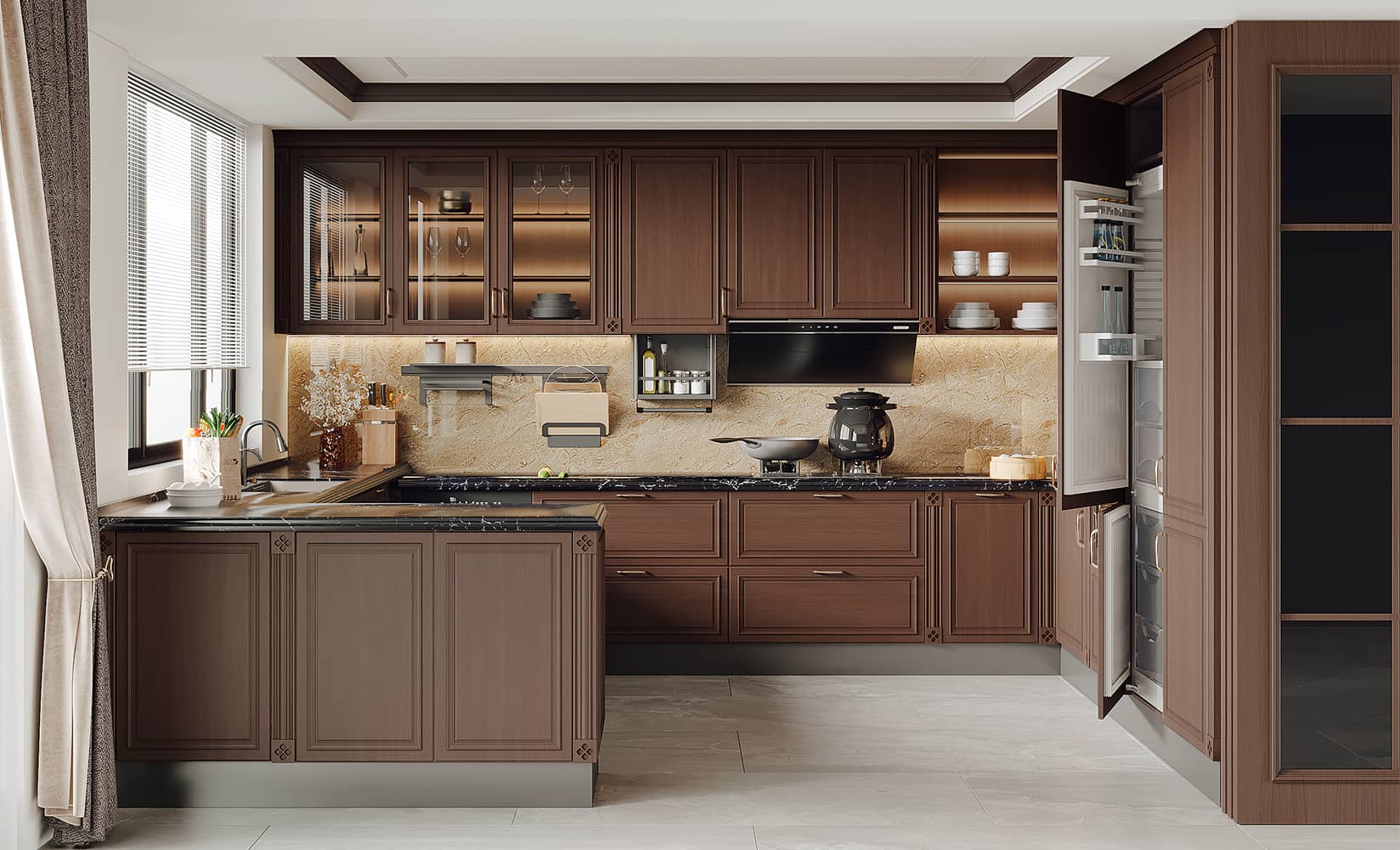 Modern Two Combinations Large Kitchen Cabinet Design — frame 7