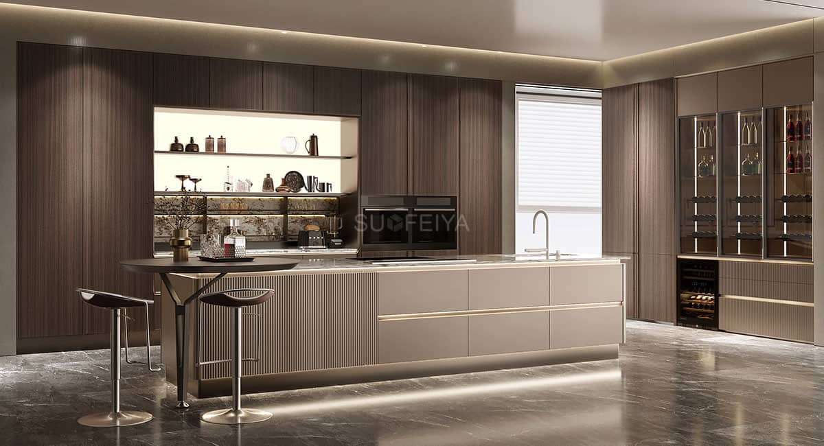Italian minimalism style kitchen cabinet — frame 1