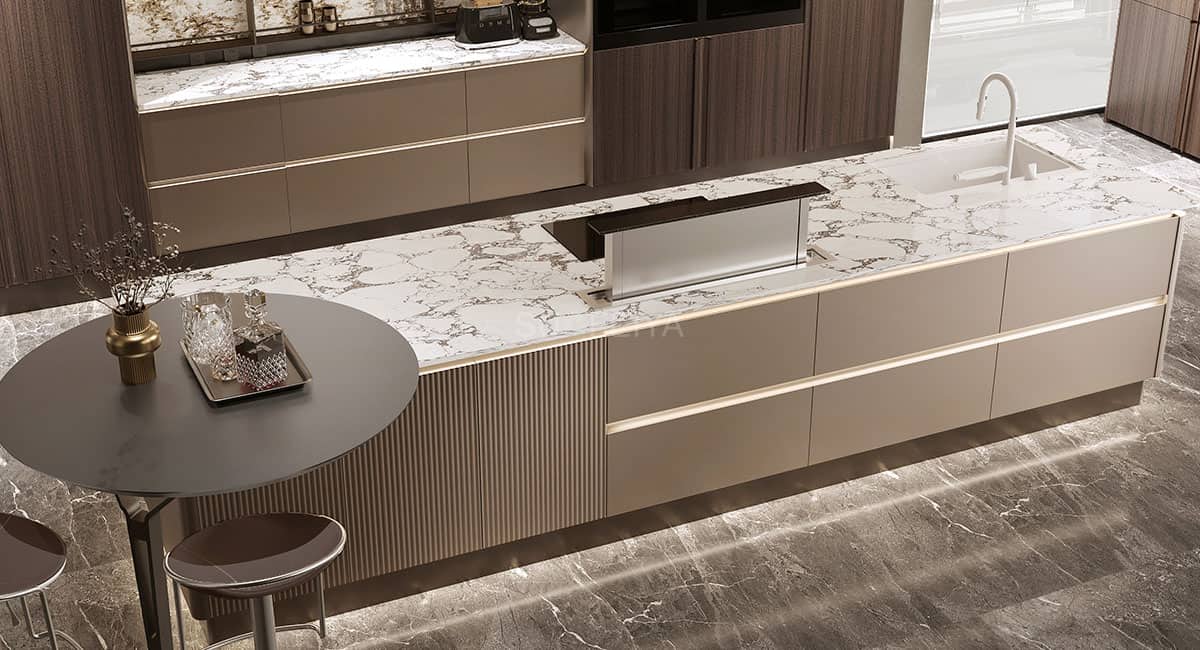 Italian minimalism style kitchen cabinet — frame 2