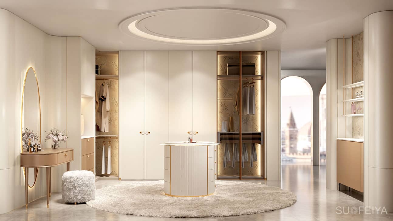 Customized Luxury French Aluminum Frame White Walk in Closet — frame 4