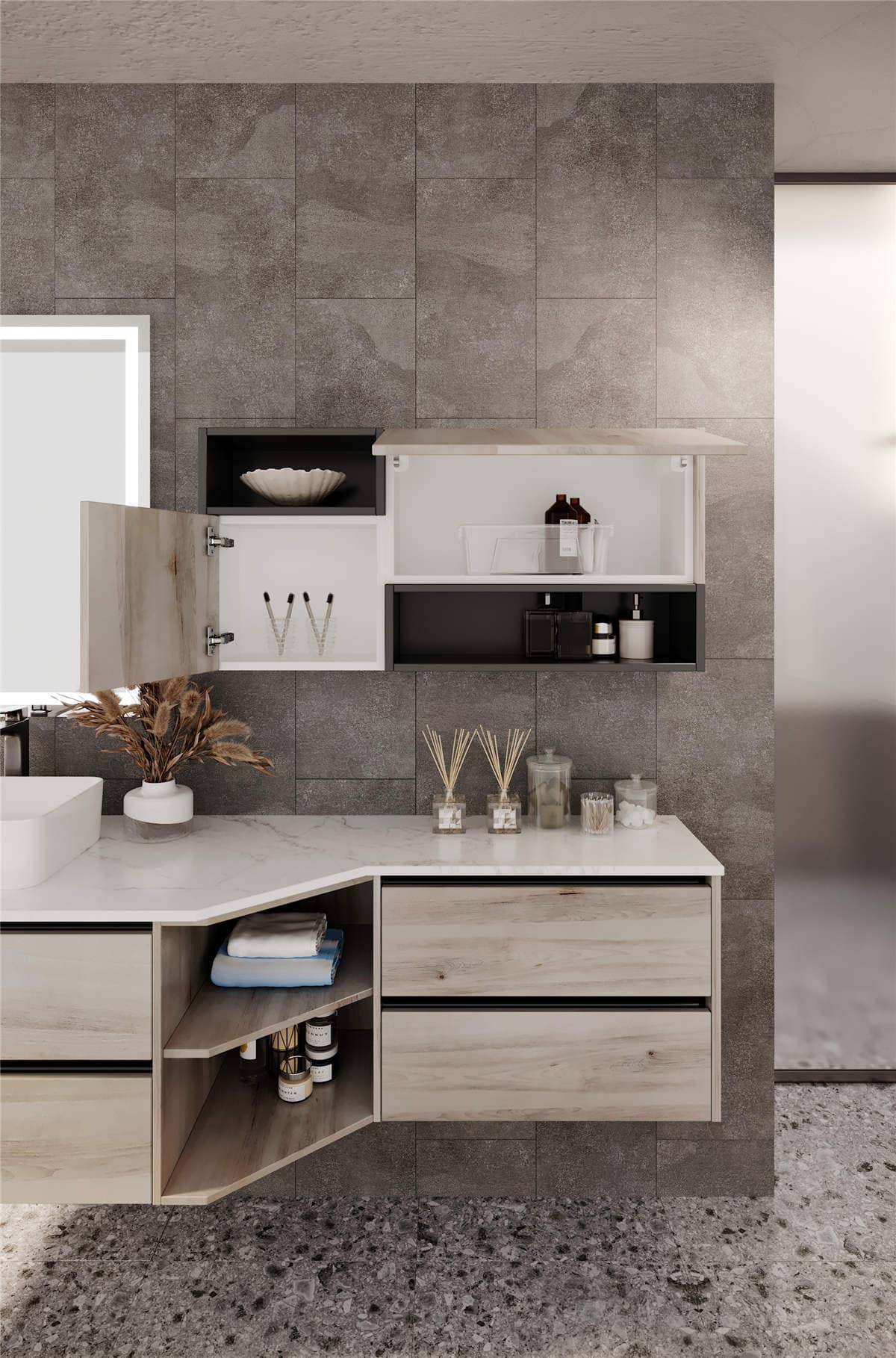 Mirrored Bathroom Vanity with Sink — frame 1