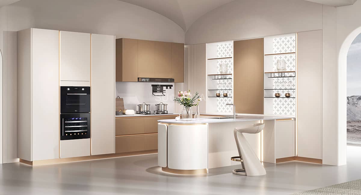 Modern Complete White PVC Kitchen Cabinets