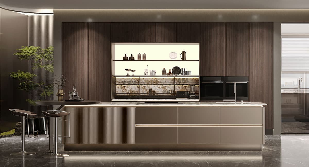 Italian minimalism style kitchen cabinet
