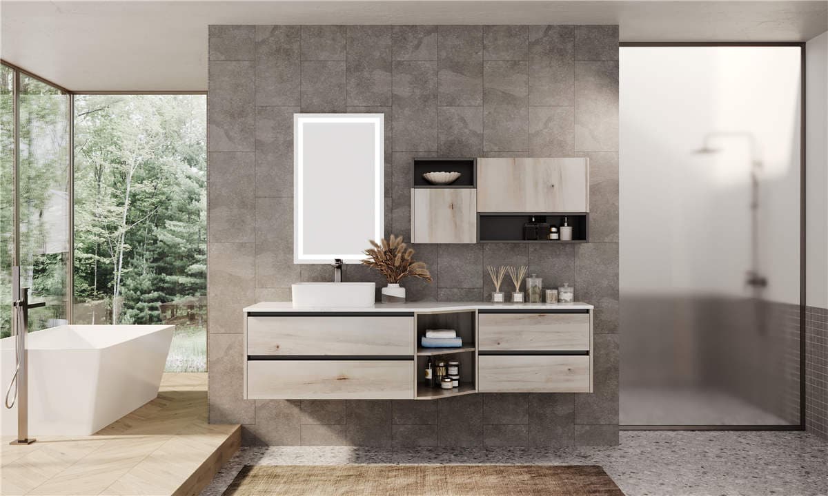 Mirrored Bathroom Vanity with Sink