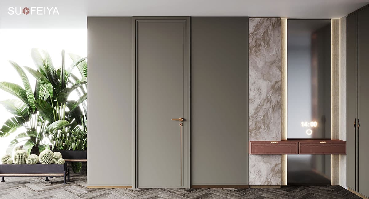 Luxury Gray PVC Interior Door